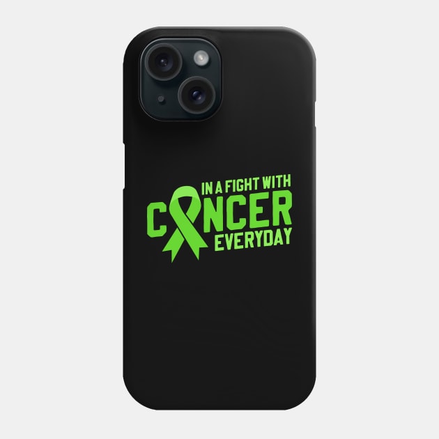 Fight With Cancer Everyday | Green Ribbon for Lymphoma Phone Case by thingsandthings