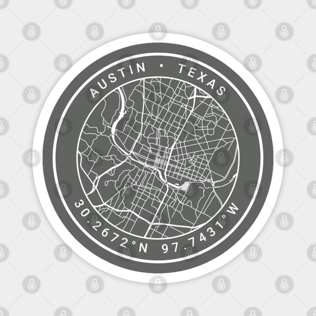 Austin Map Magnet by Ryan-Cox