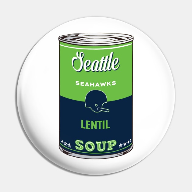 Seattle Seahawks Soup Can Pin by Rad Love