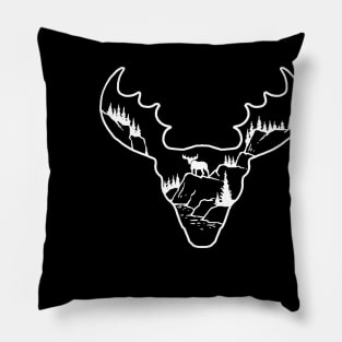 Moose Elk Shape Nature Animal Illustration Tshirt Pillow