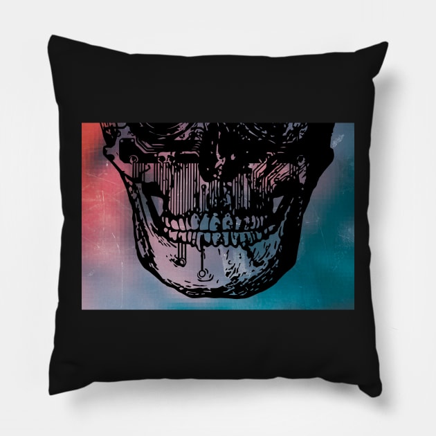 Skull Tech Mask Pillow by Silurostudio