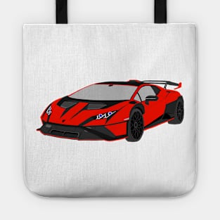 Lamborghini Huracan STO Selfmade car RED/BLACK Tote