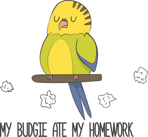 My Budgie Ate My Homework, Funny Pet Kids T-Shirt by Dreamy Panda Designs