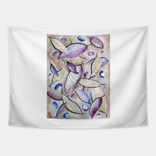 Watercolor Leaves Tapestry