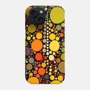 1980s  retro autumn brown green orange geometric polka dots Phone Case