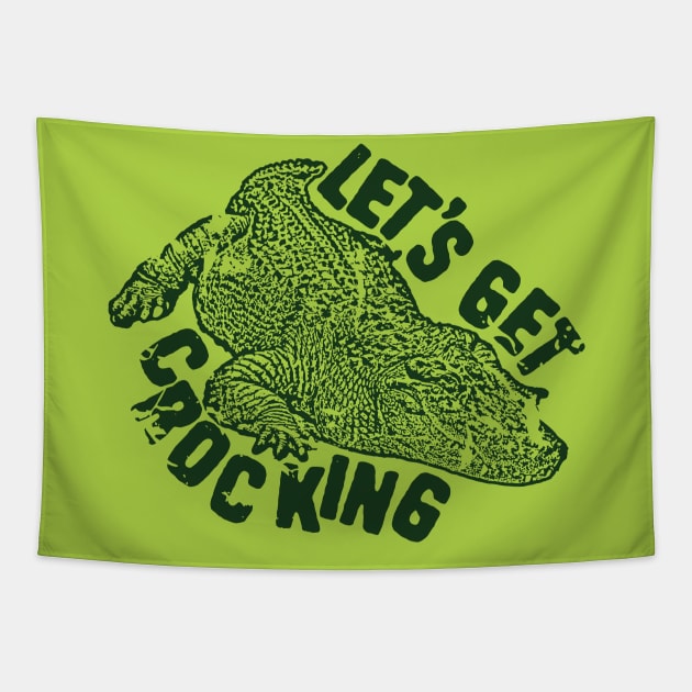 Funny crocodile pun Tapestry by Shirts That Bangs