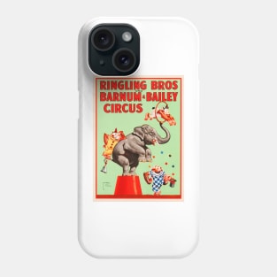 Ringling Bros Barnum & Bailey CIRCUS ACROBATIC WILD ANIMALS Show Lithograph Poster Phone Case