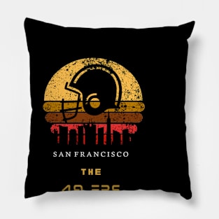 49 ers  rétro vintage graphic design Pillow