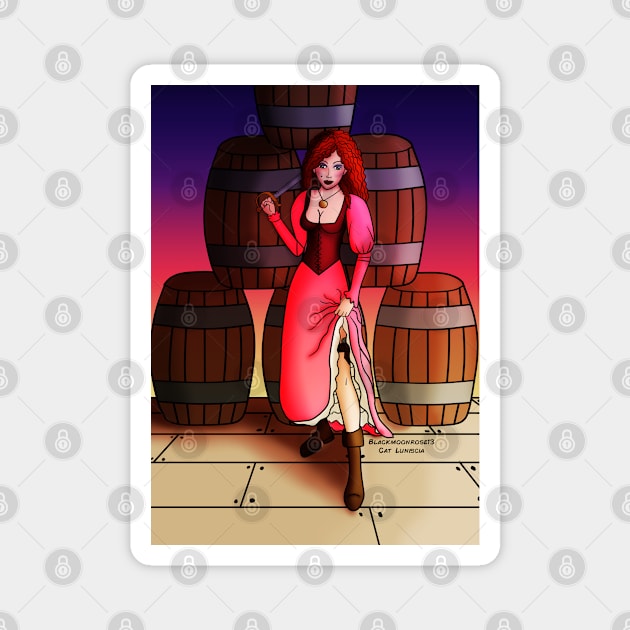 We Want's The Red Head Pirate Queen Magnet by Blackmoonrose13