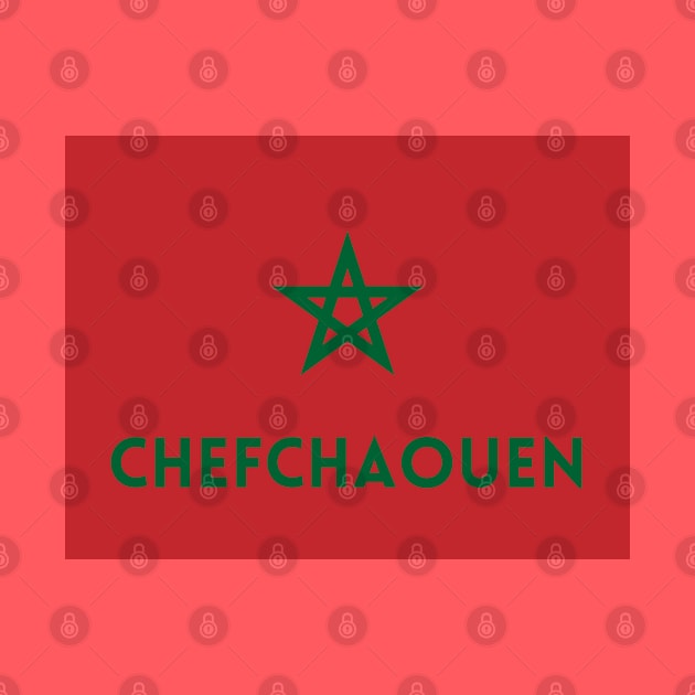 Chefchaouen City in Moroccan Flag by aybe7elf