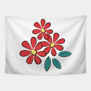 Red Daisy Tapestry