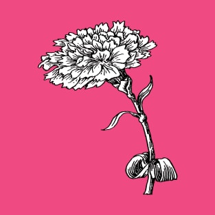 Vintage Carnation Botanical Vector Cut Out T-Shirt