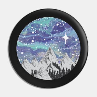 Mountain Circle- Galaxy Sky- Nature Sticker-Cute Sticker-Gifts Pin