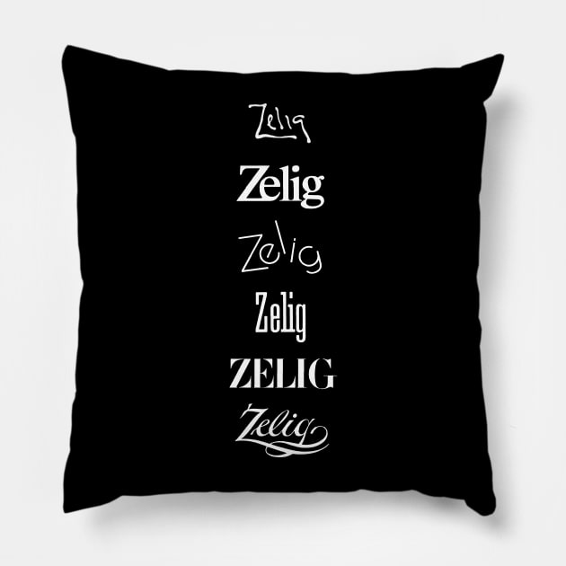 Zelig Font Pillow by bernatc