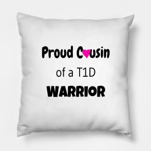 Proud Cousin - Black Text - Pink Heart Pillow