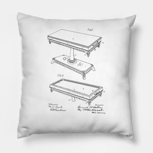 Billiard Table Vintage Patent Drawing Pillow