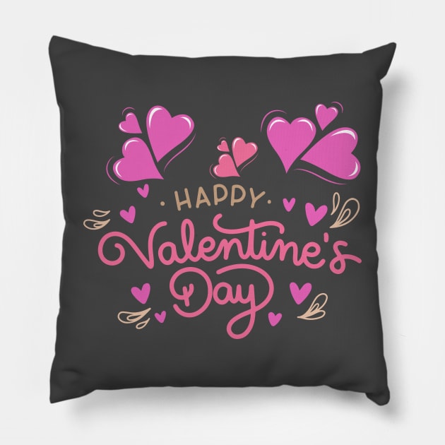 happy Valentine's Day Pillow by Good Luck to you