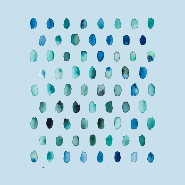 Artistic Palette Watercolor Dots Blue by ninoladesign