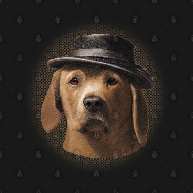 Golden Labrador Retriever Dog with Hat by codeclothes