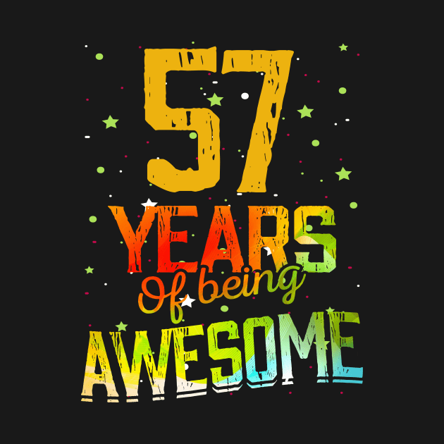 57 Years Of Being Awesome Gifts 57th Anniversary Gift Vintage Retro Funny 57 Years Birthday Men Women by nzbworld