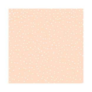 Light Brown Coral Sand Pastel Color White Dots Pattern T-Shirt