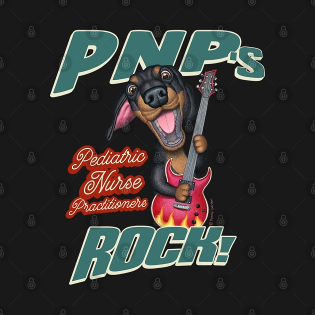 Cute Doxie Dog on a PNP's Rock Dachshund tee by Danny Gordon Art