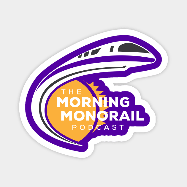 Morning Monorail Logo w/ Text Overlapping the Sun Light Color Magnet by MorningMonorail