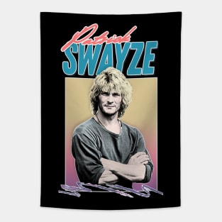 Patrick Swayze ∆ 90s Styled Retro Graphic Design Tapestry