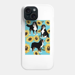 Bernese Mountain Dog and Sunflowers Phone Case