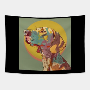 Retro Vizsla: Pastel Pup Revival Tapestry