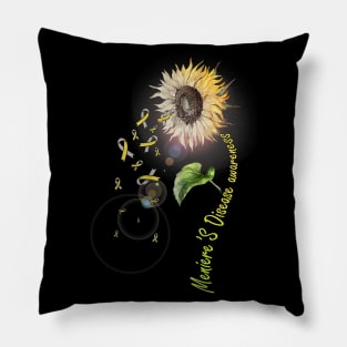 Menieres Disease Awareness Sunflower Pillow