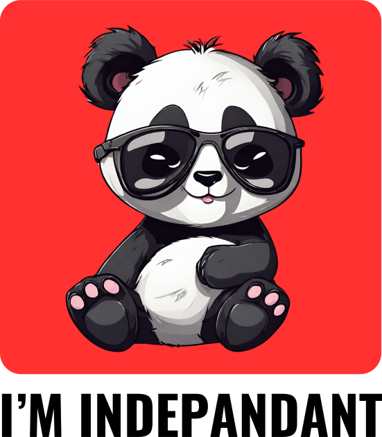 I'm Indepandant | Panda Pun Kids T-Shirt by Allthingspunny