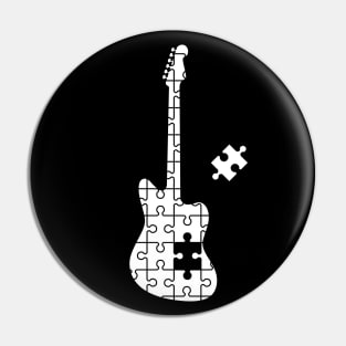 Puzzle Offset Style Electric Guitar Silhouette Pin