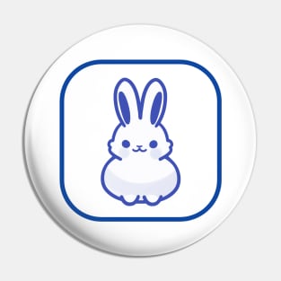 Blue Bunny Cute Minimalist Aesthetic Design Pin