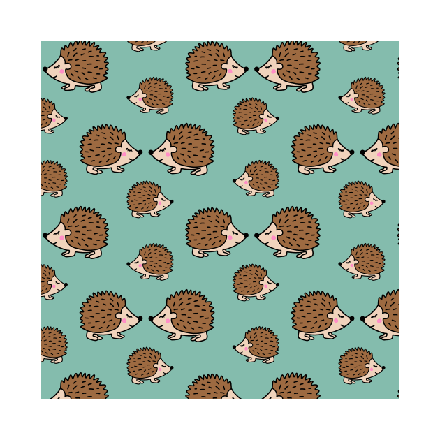 Cute little brown hedgehogs in love by bigmomentsdesign