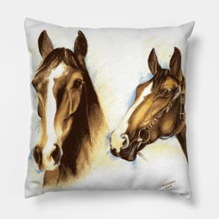 Horses drawing Pillow