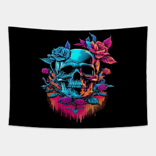 Floral Skull Tapestry