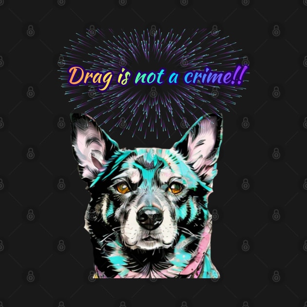 Laylah says Drag is Not A Crime Rainbow Text by Gold Dust Publishing