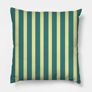 Abie | Yellow and Teal Stripes Pattern Pillow