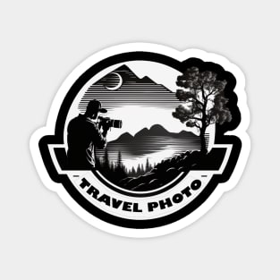 Travel Photo Adventure Black and White Magnet