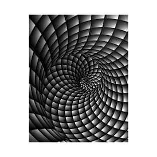 Abstract gray vortex optical illusion T-Shirt