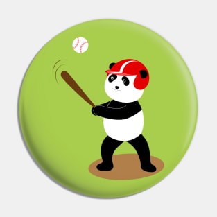 Play baseball together with a panda Pin