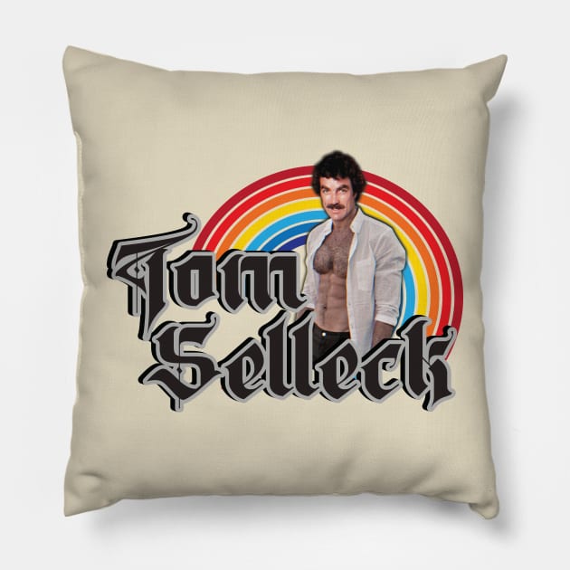 Tom Selleck Rainbow // Original Vintage Fan Design Pillow by Trendsdk