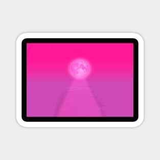 Pink moon Magnet