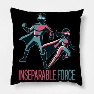 Dynamic Duo: The Sibling Heroes Pillow