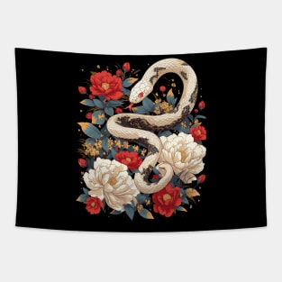 snake and flowers Tapestry