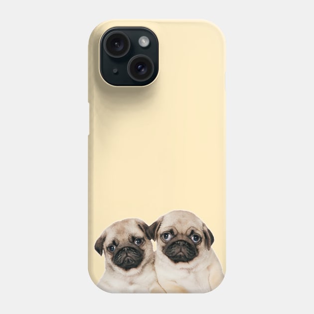 Two pug pups Phone Case by redstoneOne