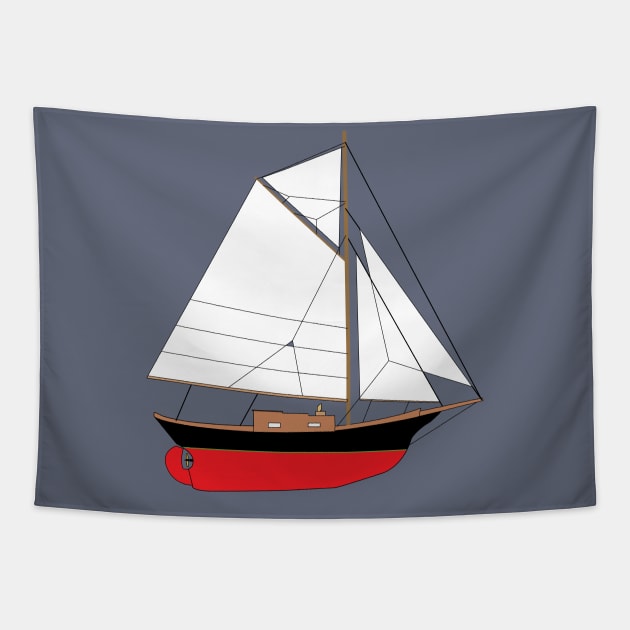 Friendship Sloop Sailboat Tapestry by CHBB