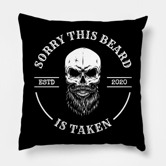 Sorry This Beard Is Taken - Skull NYS Pillow by juragan99trans