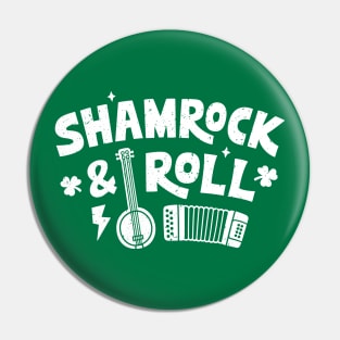 Shamrock & Roll Banjo and Accordion Funny Pin